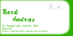 mark andras business card
